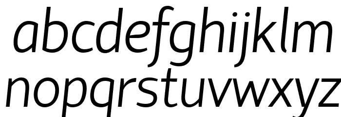 Hattori Hanzo Light Italic Font LOWERCASE