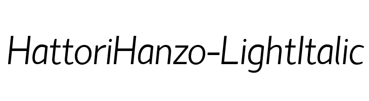 HattoriHanzo-LightItalic Font