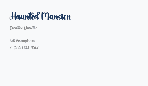 Haunted Mansion Business Card