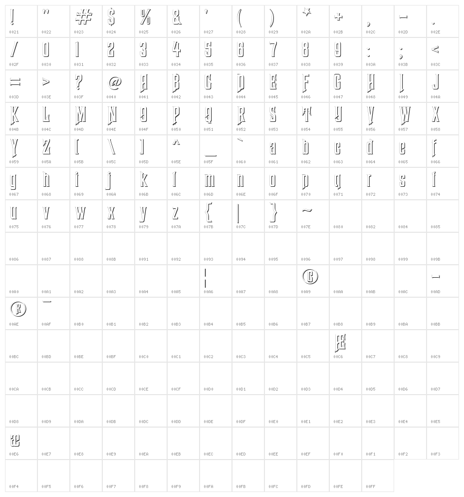Haunted Mouse Shadow Character Map
