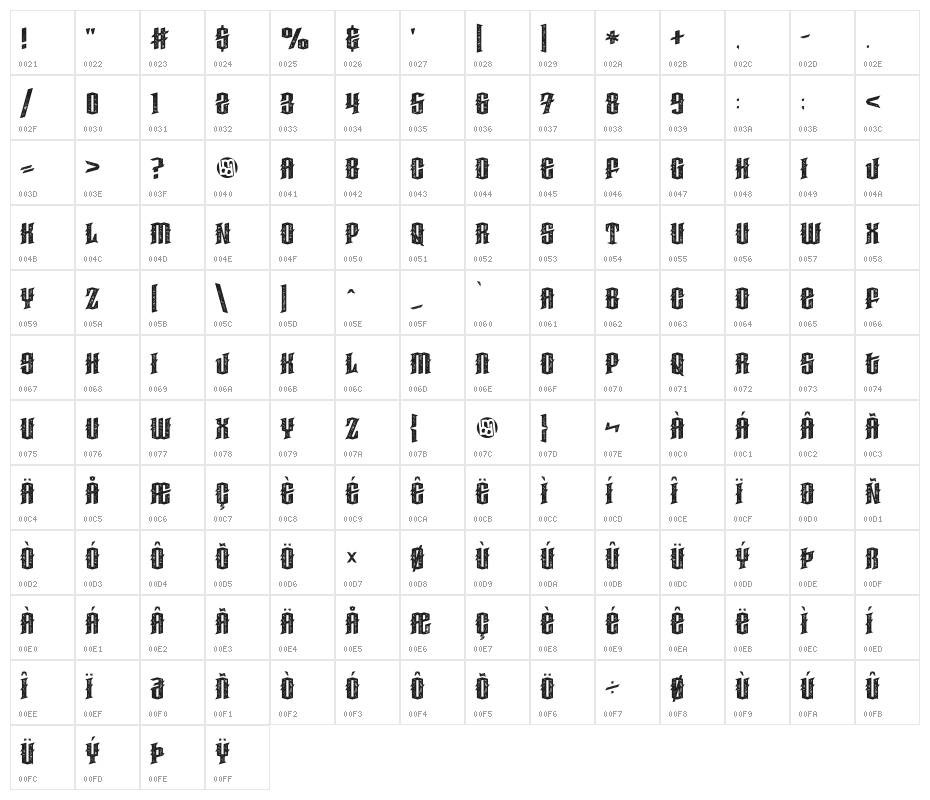 Haunted Woods Corroded Demo Character Map