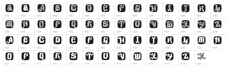 HauntedBricks Character Map