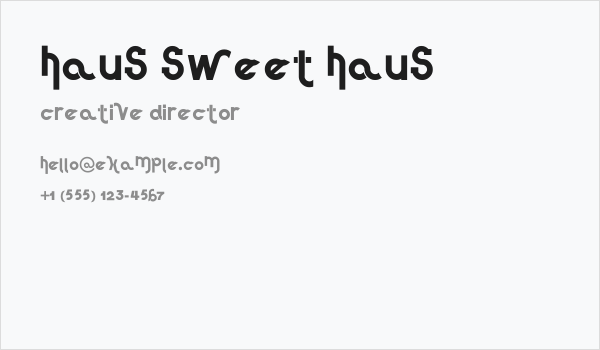 Haus Sweet Haus Business Card