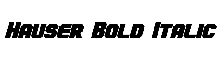 Hauser Bold Italic Font