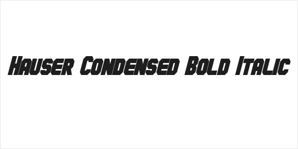 Hauser Condensed Bold Italic Logo