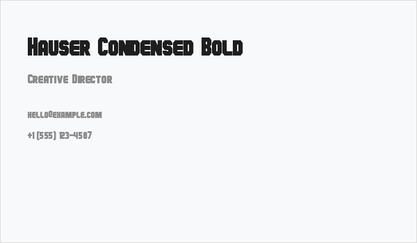Hauser Condensed Bold Business Card