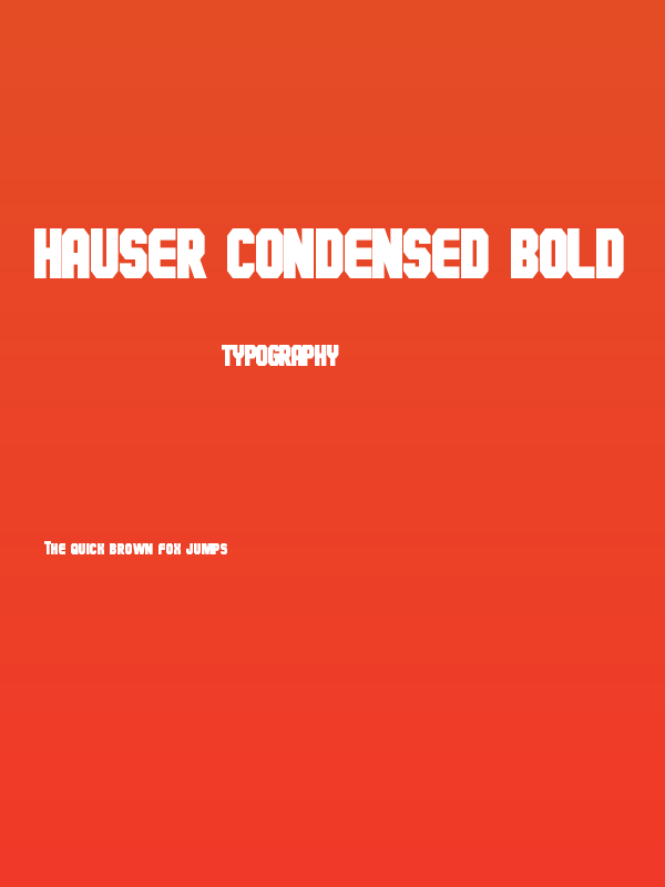 Hauser Condensed Bold Poster
