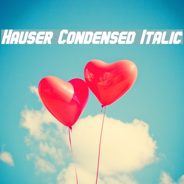 Hauser Condensed Italic Font examples