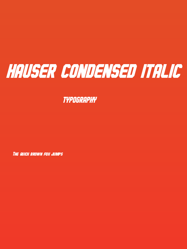 Hauser Condensed Italic Poster