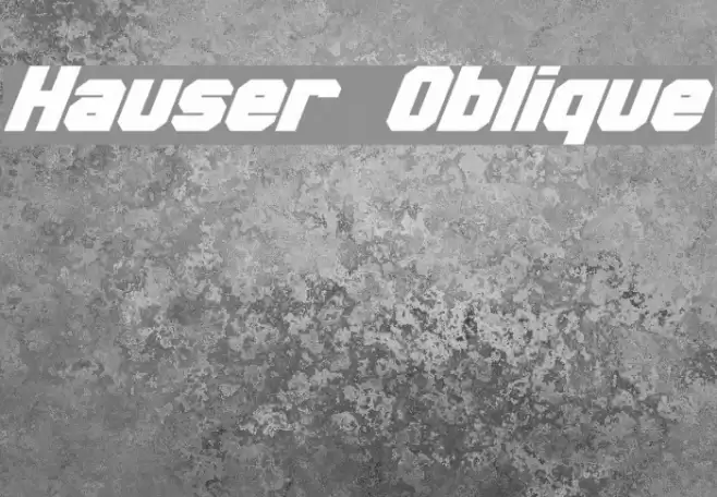Hauser Oblique Font examples