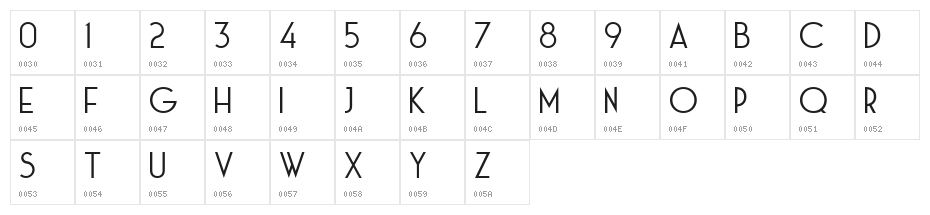 Haute Corniche Regular Character Map