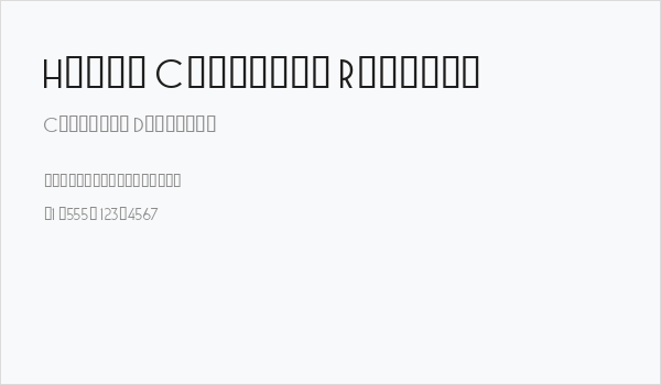 Haute Corniche Regular Business Card