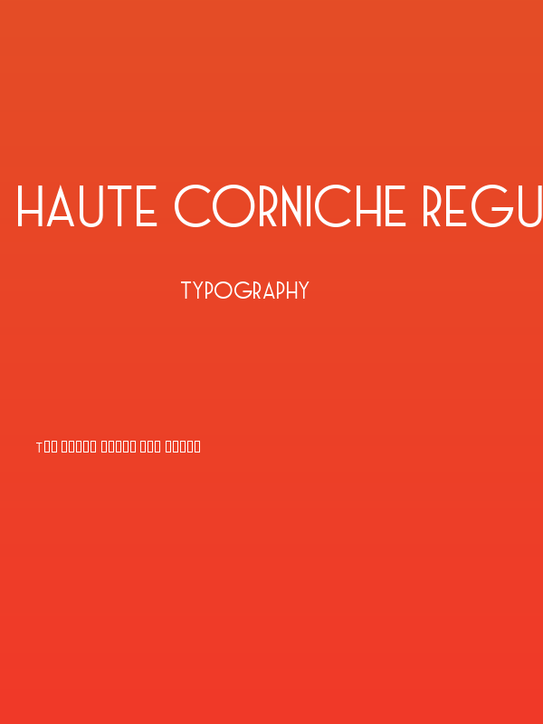 Haute Corniche Regular Poster