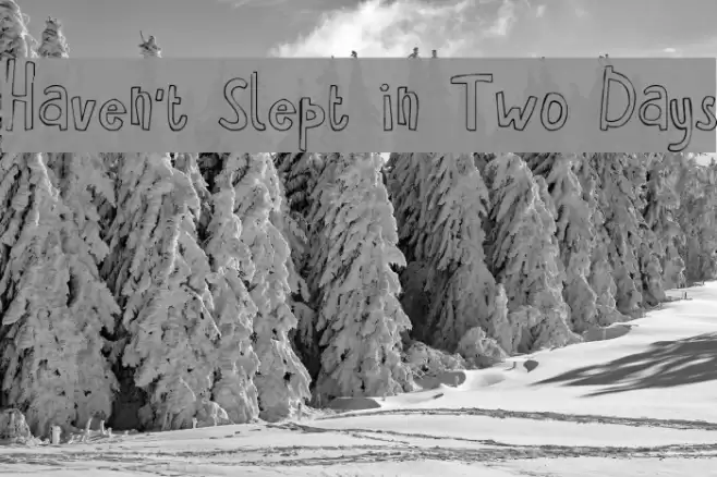 Haven't Slept in Two Days خط examples