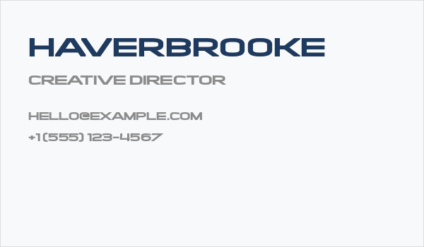 Haverbrooke Business Card