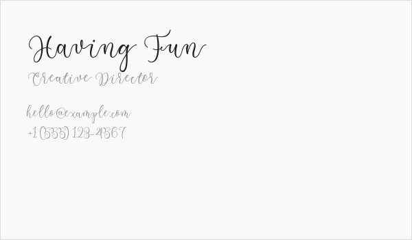 Having Fun Business Card