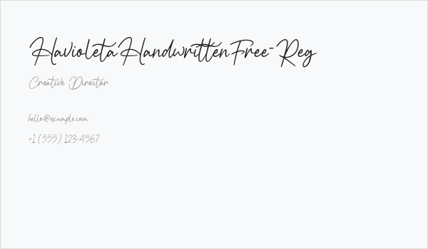 HavioletaHandwrittenFree-Reg Business Card