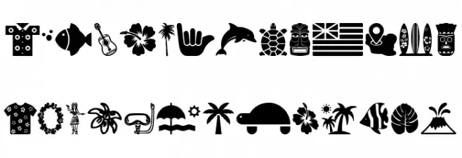 Hawaiian Icons 字体 大写