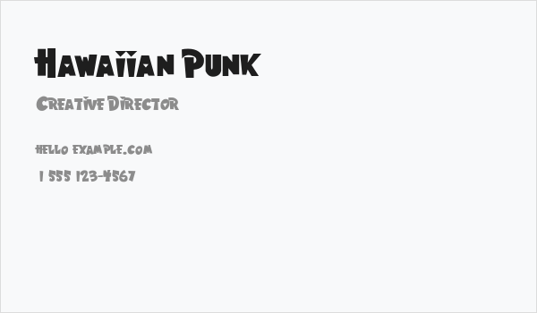 Hawaiian Punk Business Card