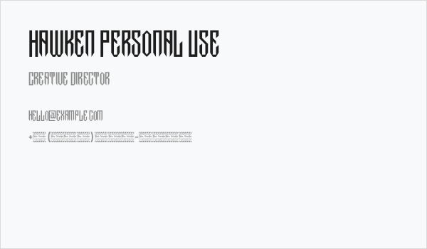 Hawken Personal Use Business Card