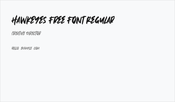 Hawkeyes Free Font Regular Business Card