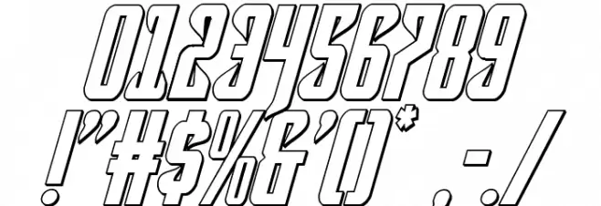 Hawkmoon 3D Italic Font OTHER CHARS