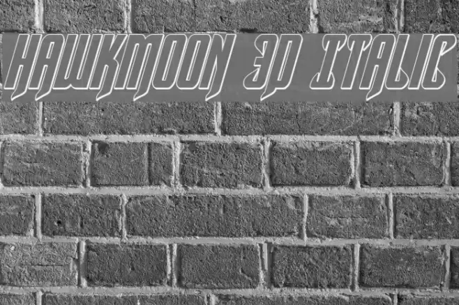 Hawkmoon 3D Italic Font examples