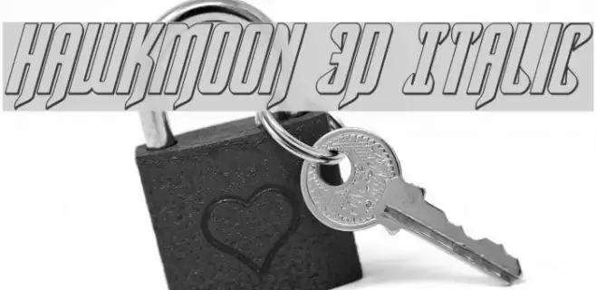 Hawkmoon 3D Italic Font examples