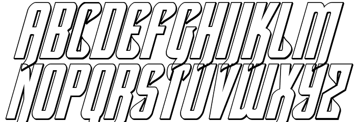 Hawkmoon 3D Italic Font LOWERCASE
