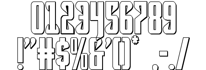 Hawkmoon 3D Regular Font OTHER CHARS