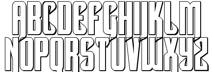 Hawkmoon 3D Regular Font LOWERCASE