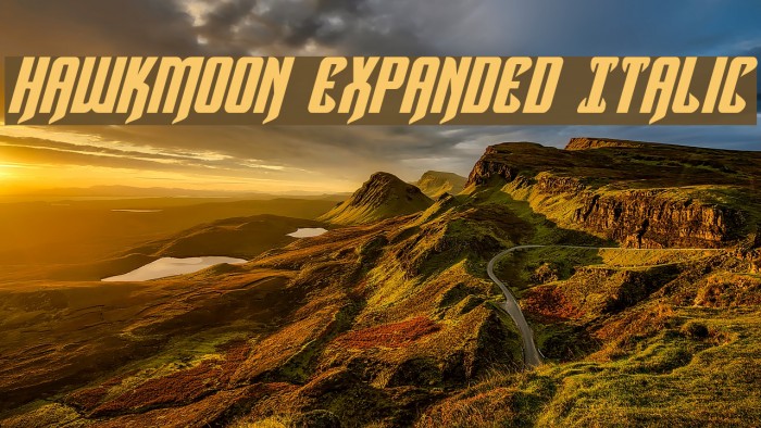 Hawkmoon Expanded Italic Font examples