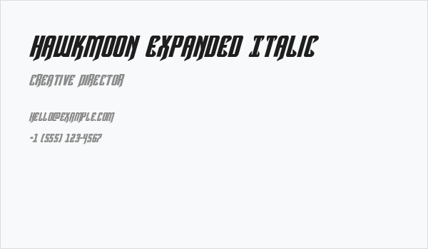 Hawkmoon Expanded Italic Business Card