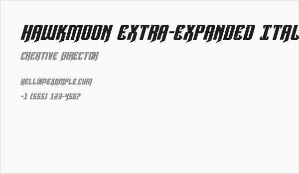 Hawkmoon Extra-expanded Italic Business Card