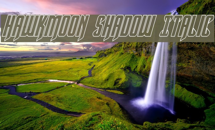 Hawkmoon Shadow Italic Font examples