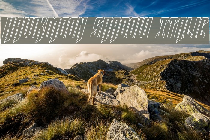 Hawkmoon Shadow Italic Font examples