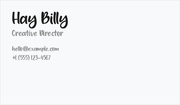 Hay Billy Business Card