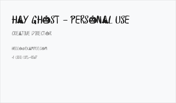 Hay Ghost - Personal Use Business Card