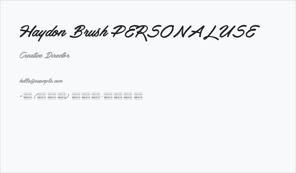 Haydon Brush PERSONAL USE Business Card
