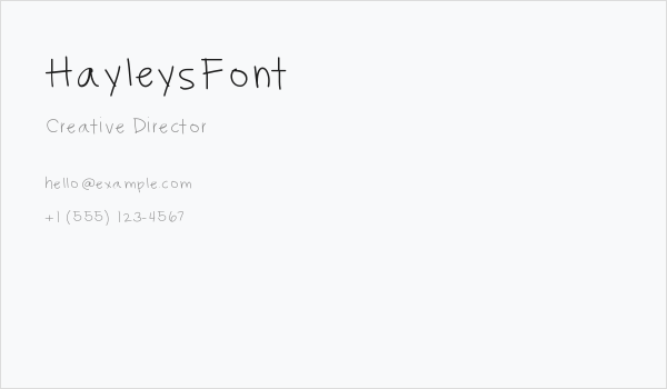 HayleysFont Business Card