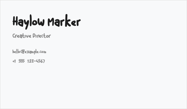 Haylow Marker Business Card