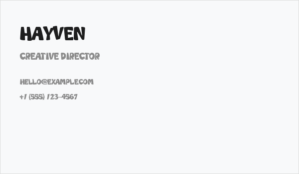 Hayven Business Card