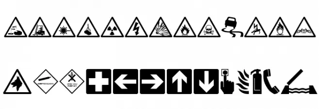 Hazard Signs 字体 大写