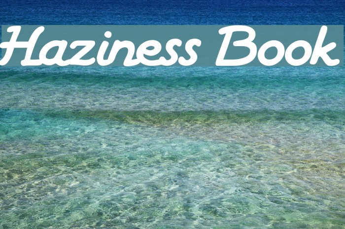 Haziness Book Font examples