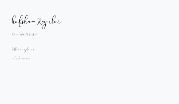 hafsha-Regular Business Card