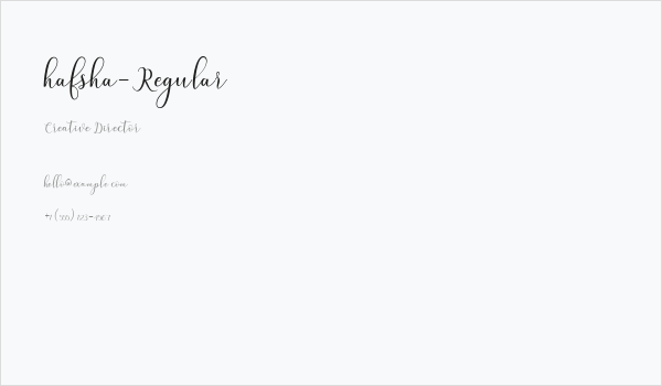 hafsha-Regular Business Card