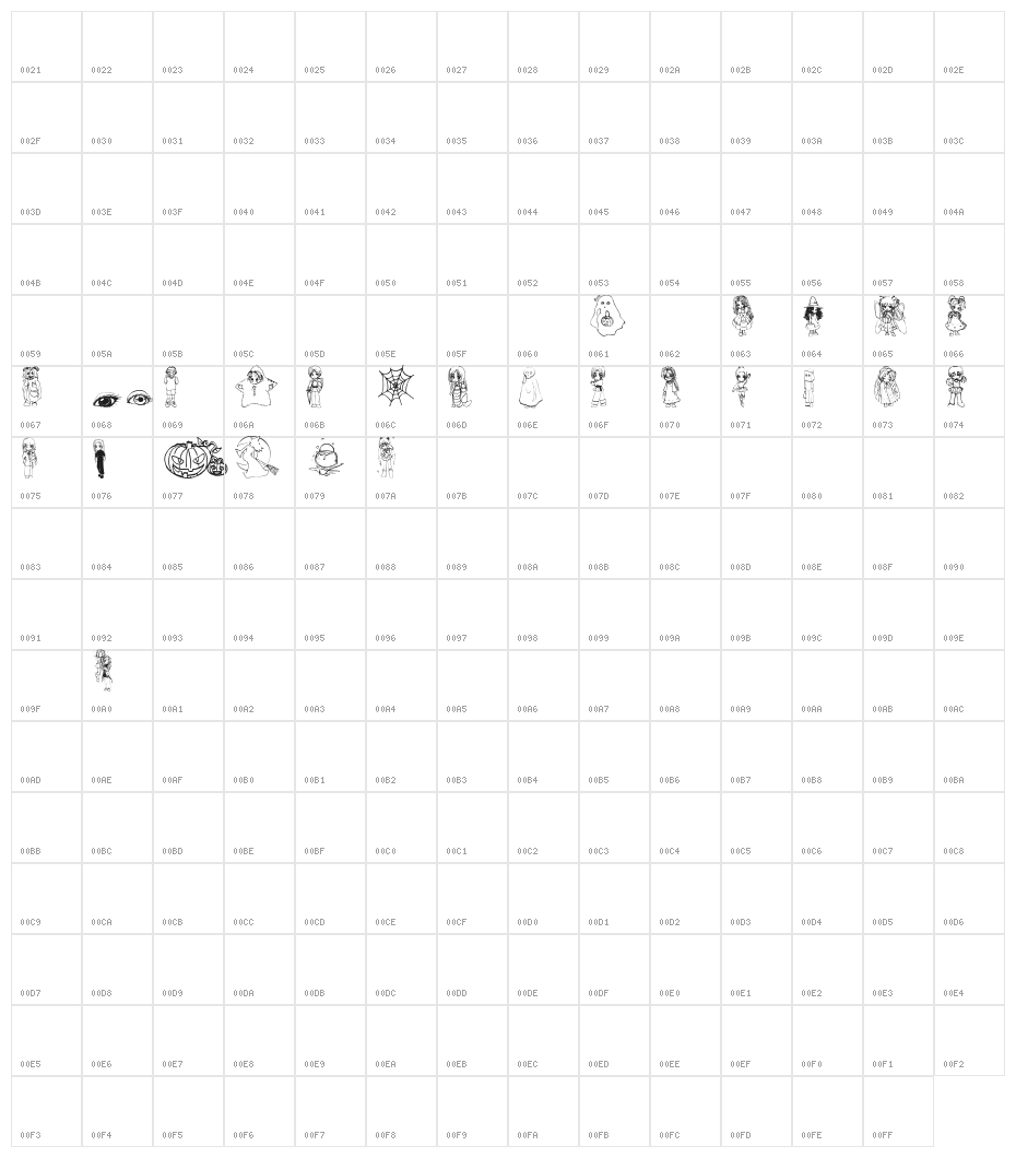 halloween2001 Character Map