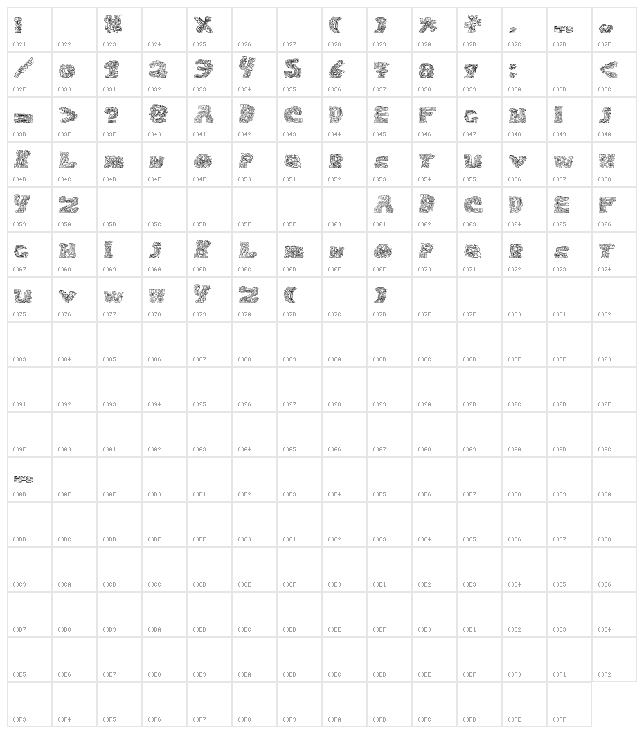 halo-sonic Character Map