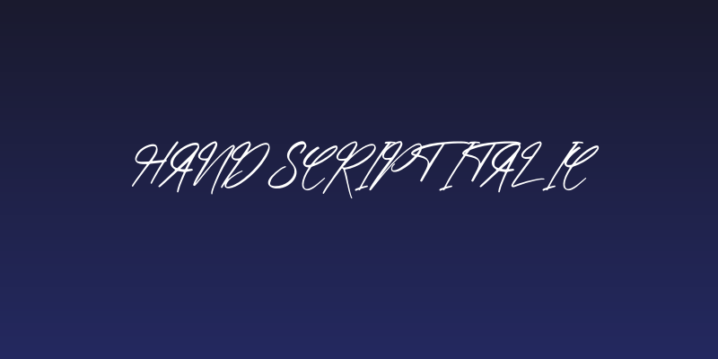 hand script Italic Social Header