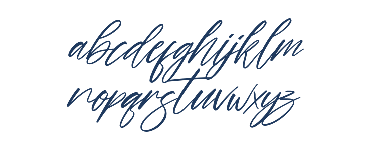hand script Italic Lowercase